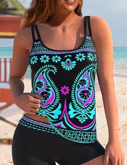 Stilla | Farverig Todelt Tankini