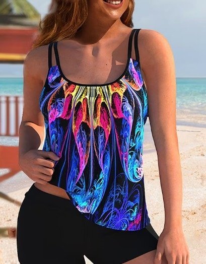 Stilla | Farverig Todelt Tankini