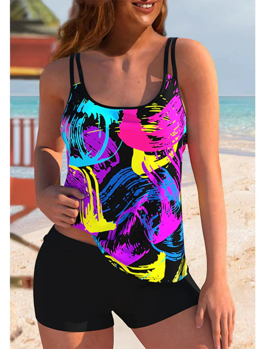 Stilla | Farverig Todelt Tankini