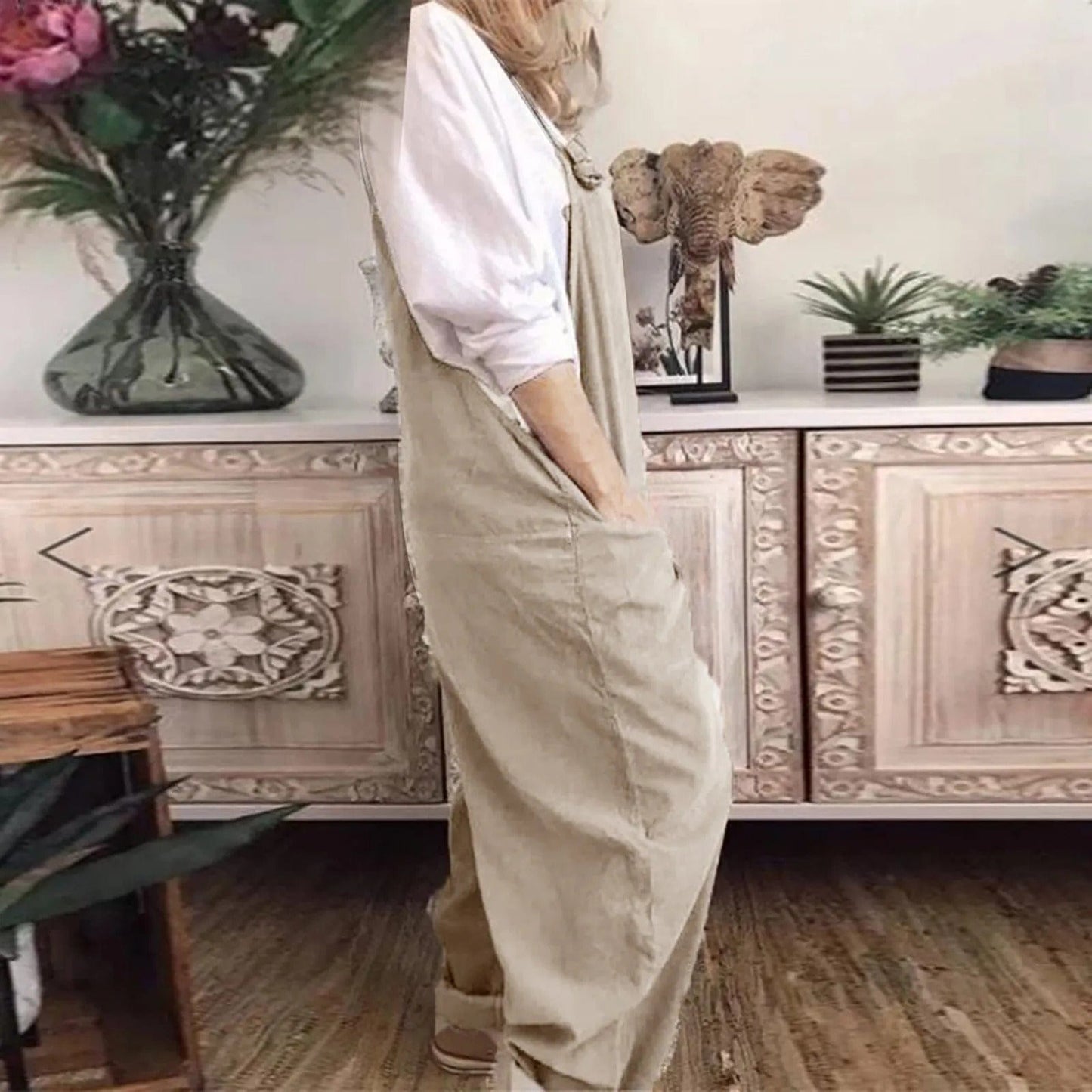 Stilla | Overalls Jumpsuit Lavet Af Løst Bundet Bomuld Og Hør