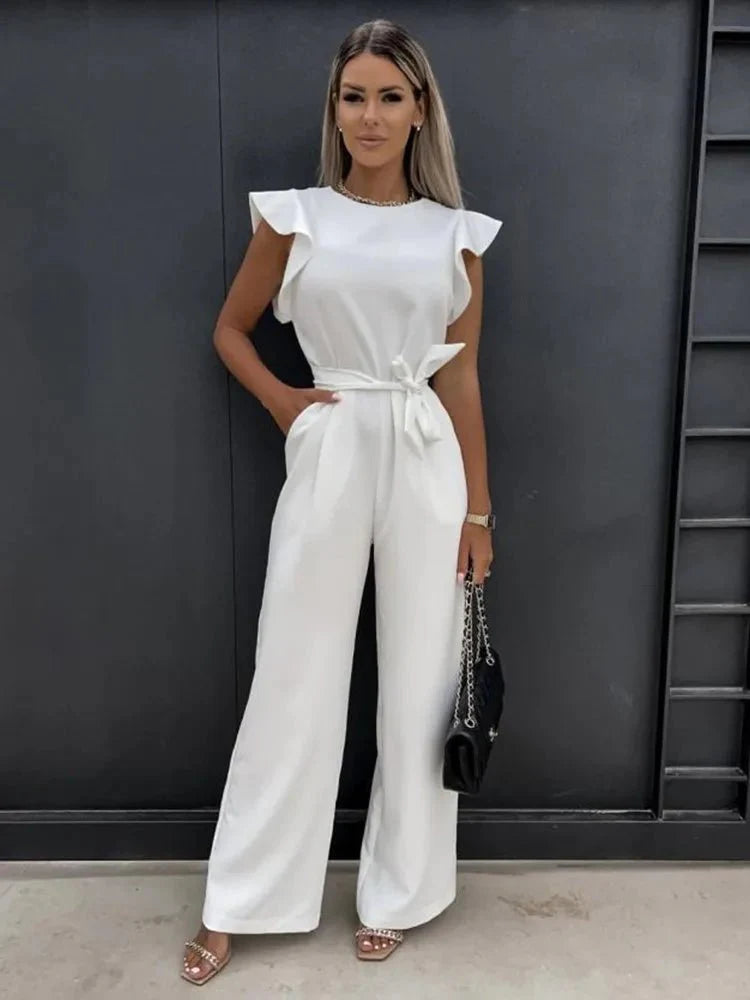 Stilla | Jumpsuit med Rynkede Ærmer