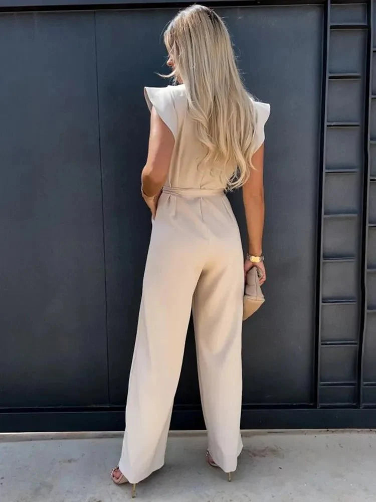 Stilla | Jumpsuit med Rynkede Ærmer