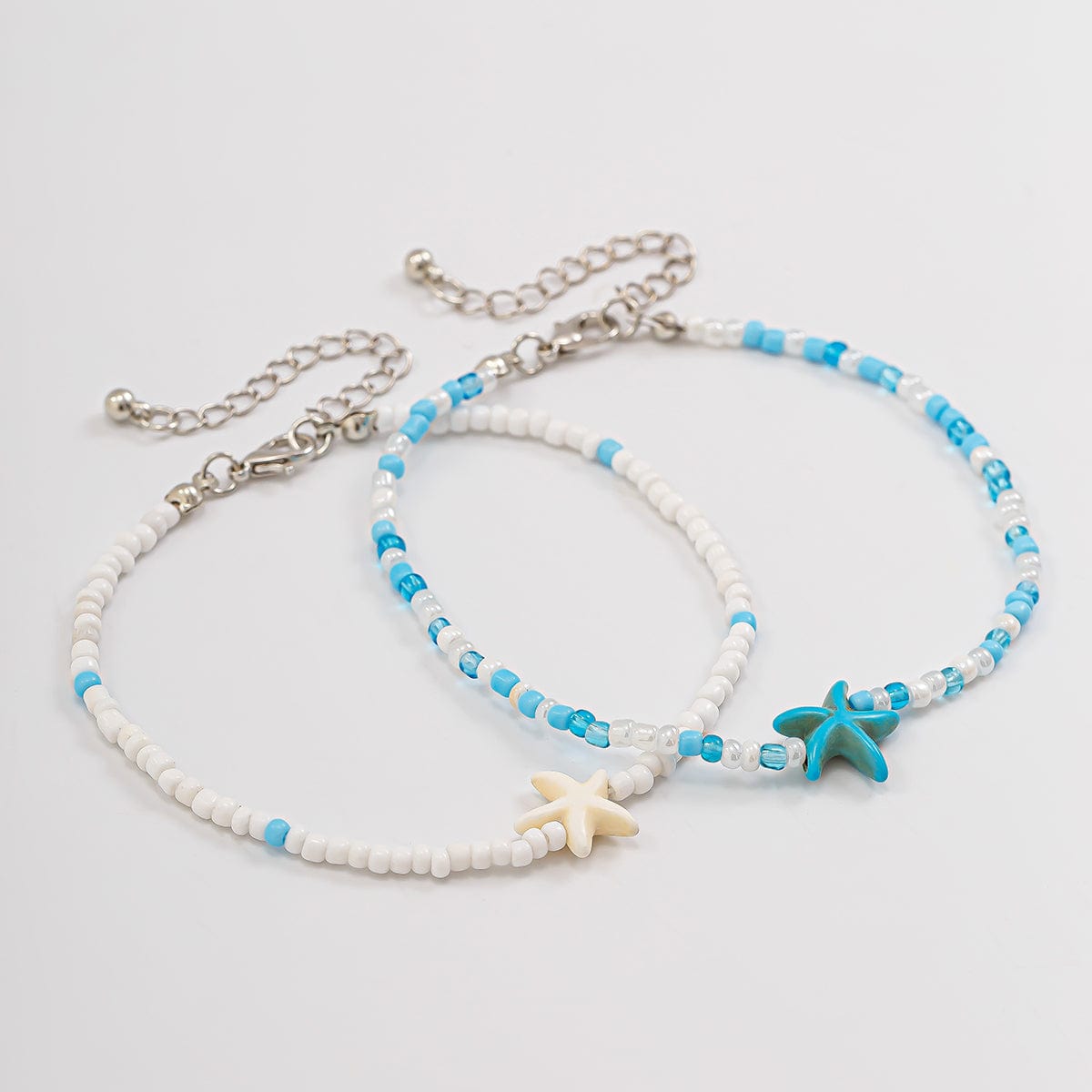 Ocean Style Søstjerne Krystal Frøperler Anklet Sæt