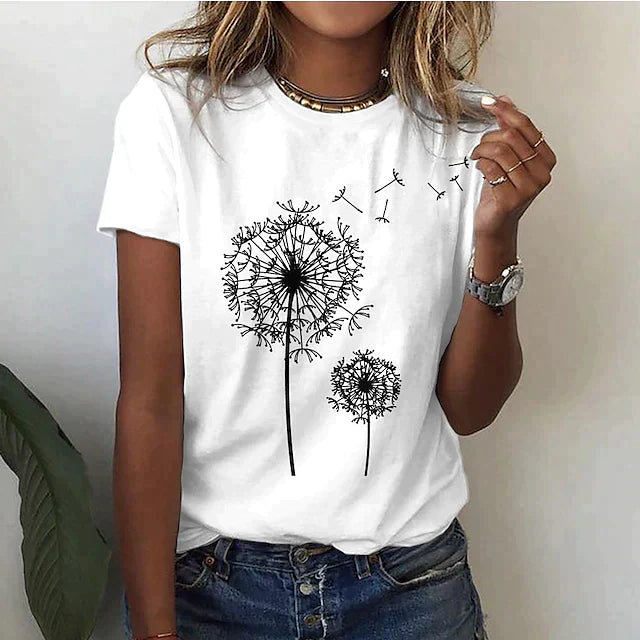 Stilla | Blød Bomulds Grafisk T-shirt Med Print