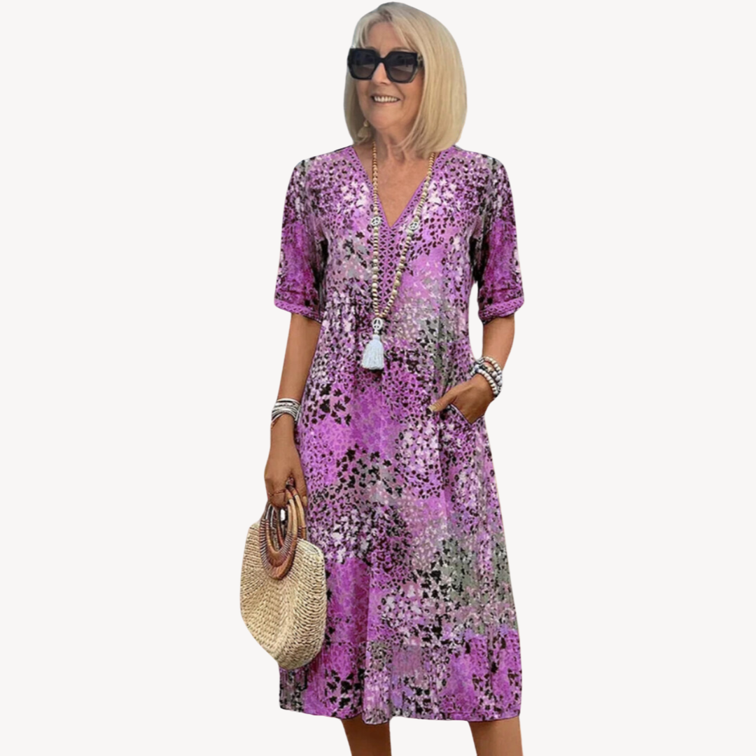 Stilla | Kvinders Bomulds Boho Midi Kjole