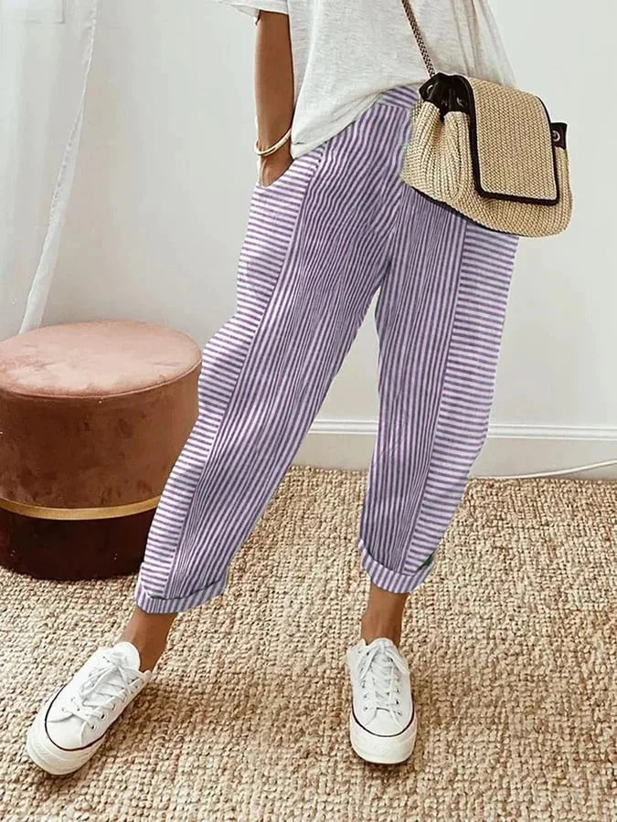 Stilla | Striped Cotton Pants