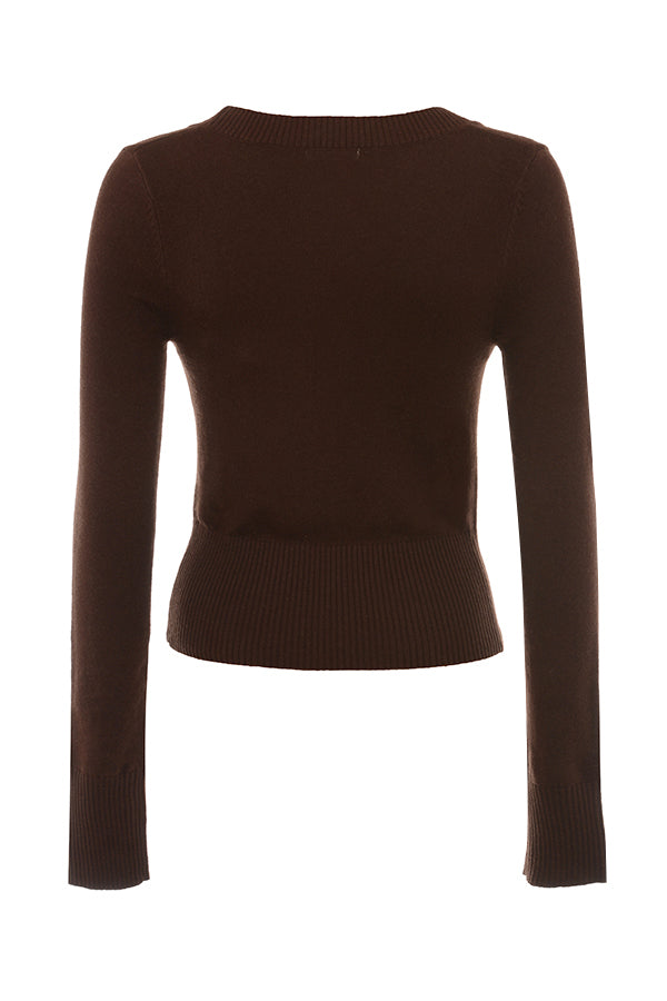 Stilla | Top Med Rund Hals Og Bukser Chokolade Cashmere Blanding