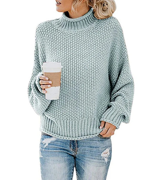 Stilla | Tyk Sweater med Høj Halsudskæring
