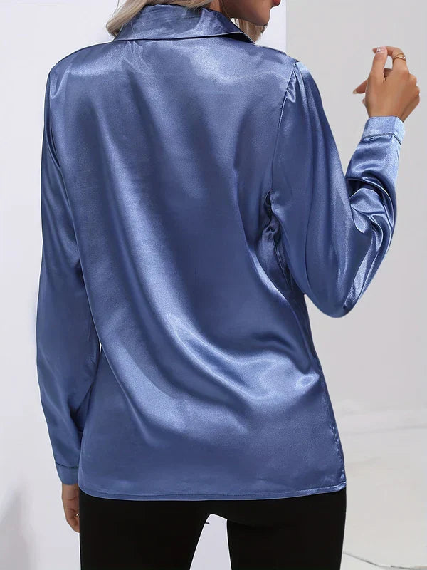 Stilla | Elegant og smart satin skjorte til kvinder, efterår