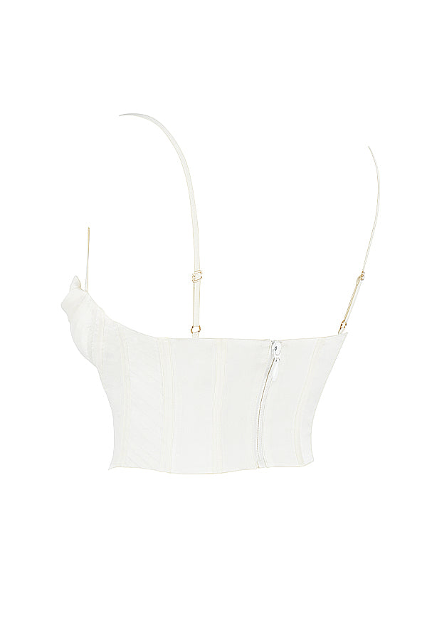 Stilla | Ivory Satin Draperet Korset