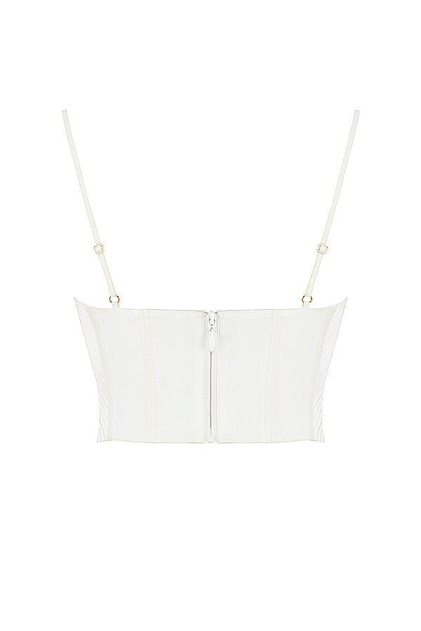 Stilla | Ivory Satin Draperet Korset