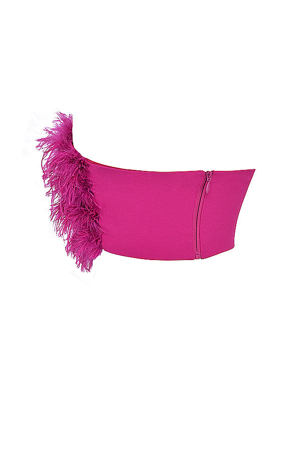 Stilla | Lys Pink Bandeau Med Pailletter Og Maxi Nederdel
