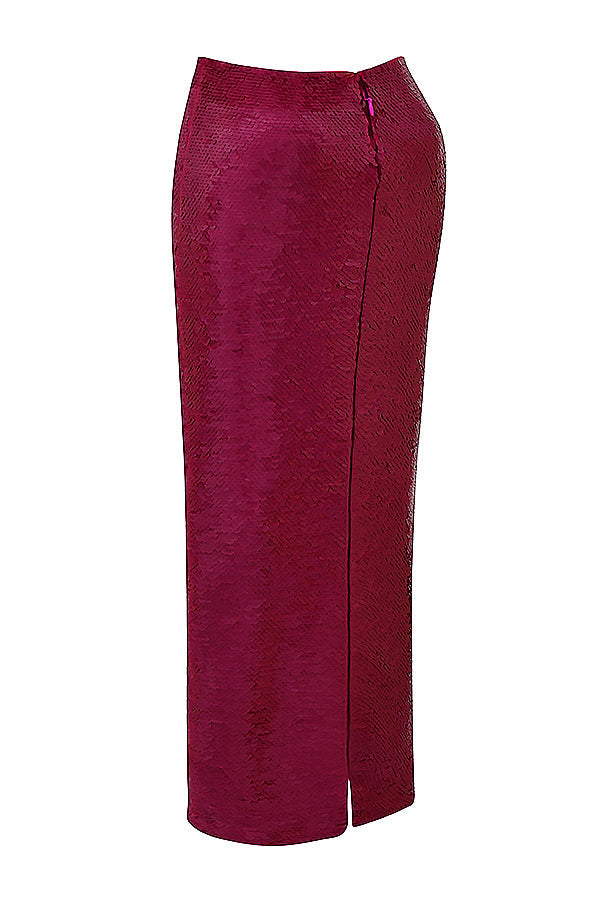 Stilla | Lys Pink Bandeau Med Pailletter Og Maxi Nederdel