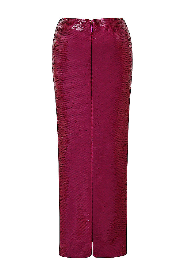 Stilla | Lys Pink Bandeau Med Pailletter Og Maxi Nederdel
