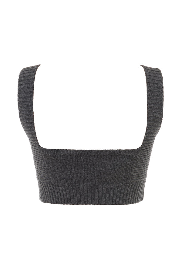 Stilla | Antracitfarvet Kashmir Mix Bralette Med Bukser