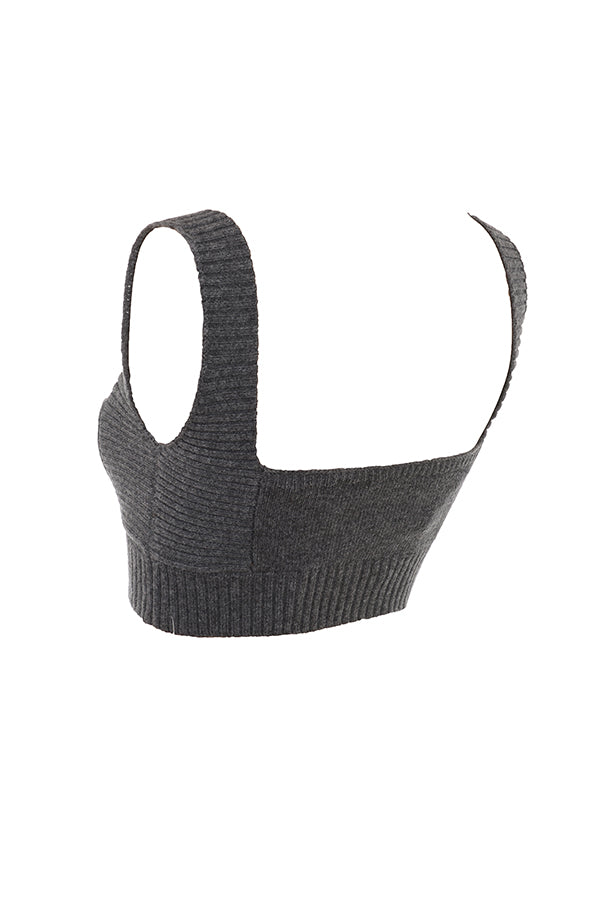 Stilla | Antracitfarvet Kashmir Mix Bralette Med Bukser
