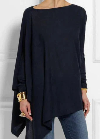 Stilla | Elegante Poncho Cashmere-blend Med Asymmetrisk Snit