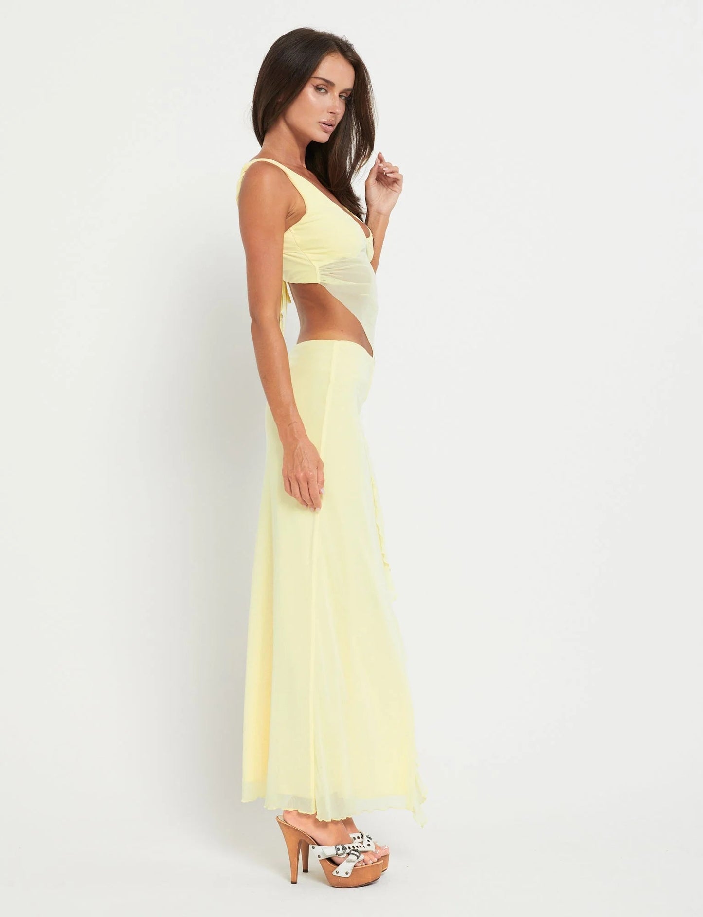 Stilla | Side Split Maxi Nederdel Med Crop Top Sæt