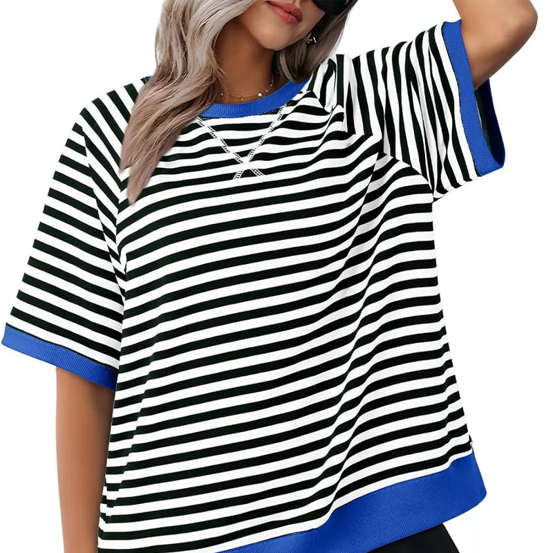 Stilla | Afslappet Stribet T-Shirt