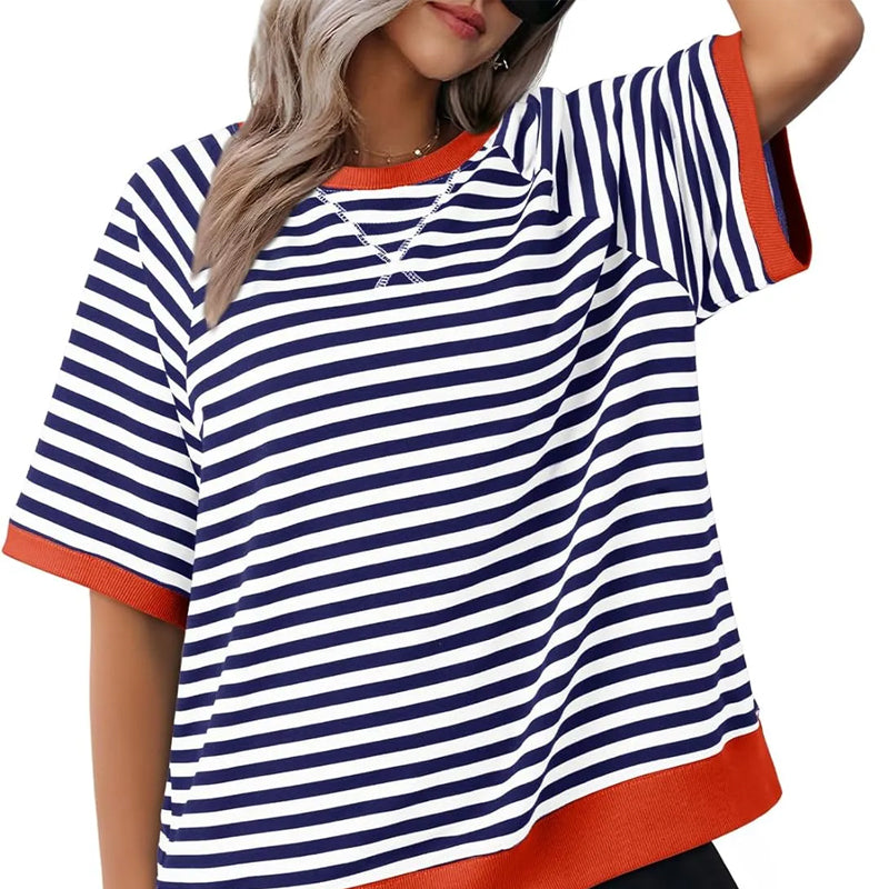 Stilla | Afslappet Stribet T-Shirt