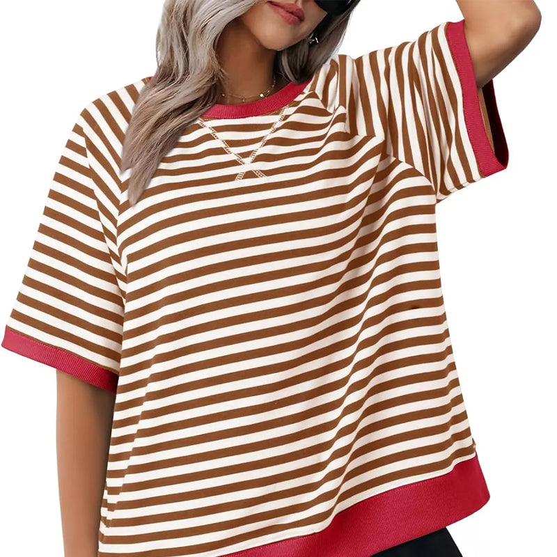 Stilla | Afslappet Stribet T-Shirt