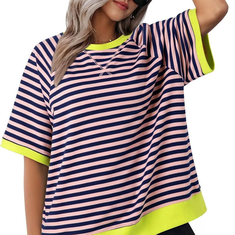 Stilla | Afslappet Stribet T-Shirt