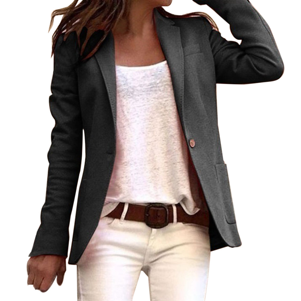 Stilla | Reversknap, Slank, Langærmet, Blazer
