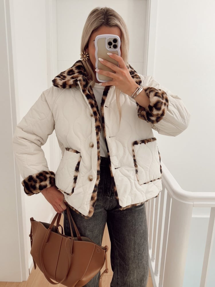 Stilla | Vendbar Anorak Med Leopardmønster