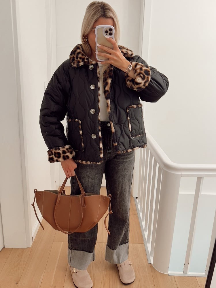 Stilla | Vendbar Anorak Med Leopardmønster