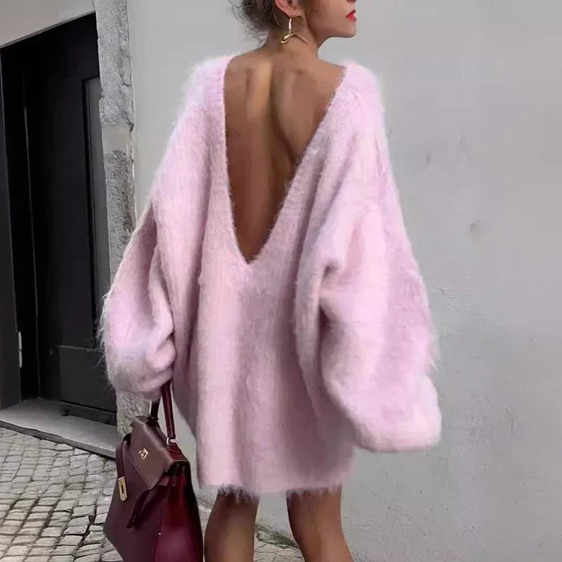 Stilla | Fuzzy Plus Size Strikkjole