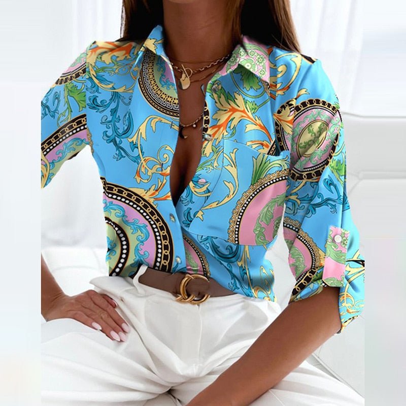 Stilla | Bluse med Foldet Krave