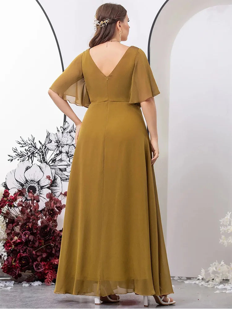 Stilla | Kvindernes 1 7xl Mode Designer Brudepige Chiffon Lange Kjoler (plus Størrelse)