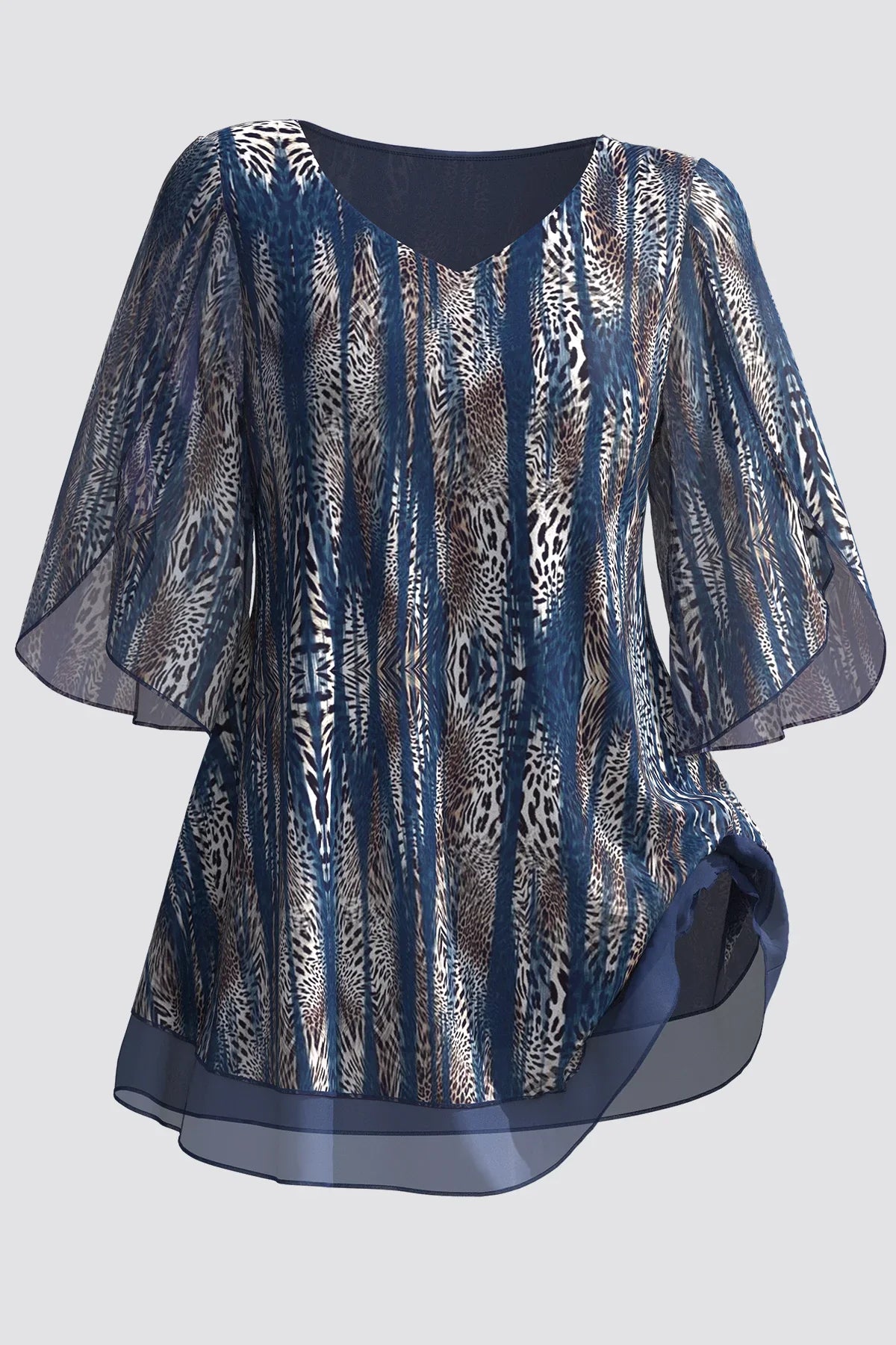 Stilla | Kvinders 3 5xl Mode Designer Toppe Bluse T-Shirts (plus Størrelse)