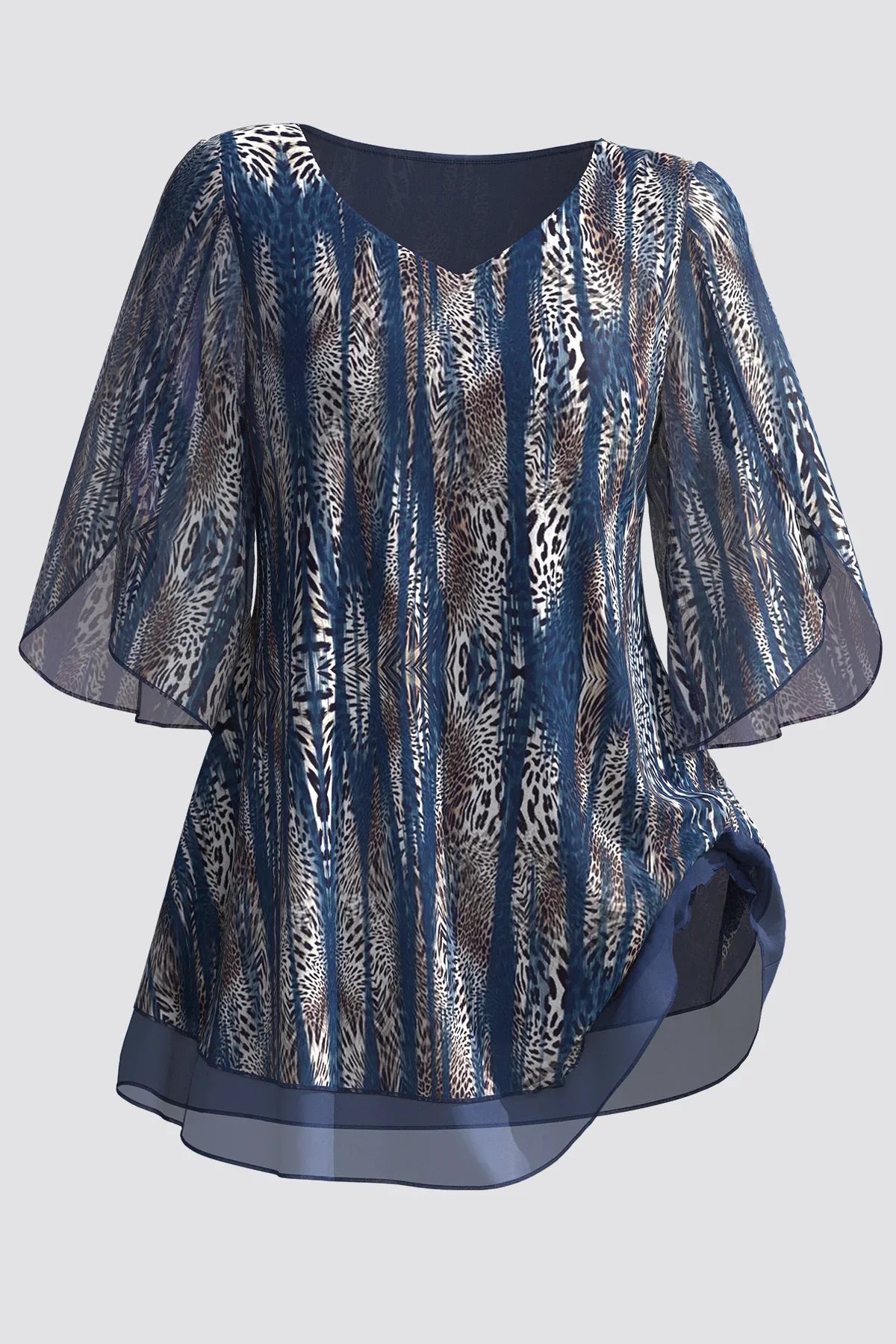 Stilla | Kvinders 3 5xl Mode Designer Toppe Bluse T-Shirts (plus Størrelse)