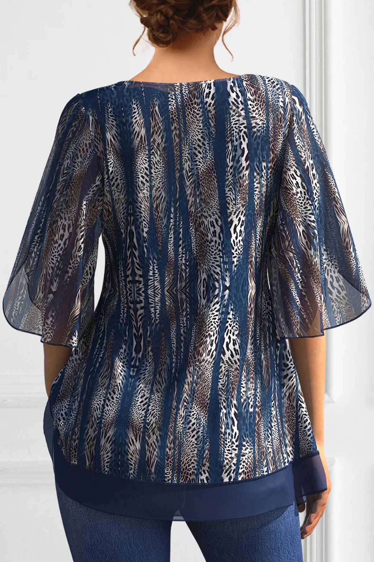 Stilla | Kvinders 3 5xl Mode Designer Toppe Bluse T-Shirts (plus Størrelse)