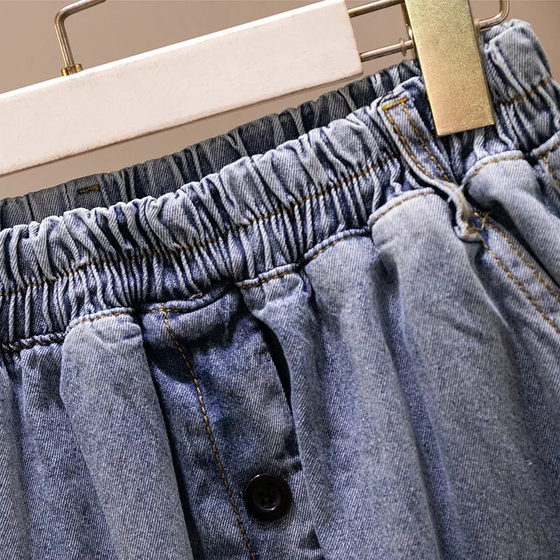 Stilla | Kvinders 3 7xl Denim Mode Designer A-Line Korte Nederdele (plus Størrelse)