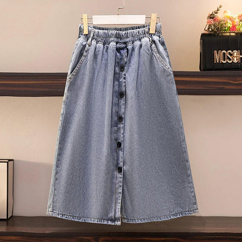 Stilla | Kvinders 3 7xl Denim Mode Designer A-Line Korte Nederdele (plus Størrelse)
