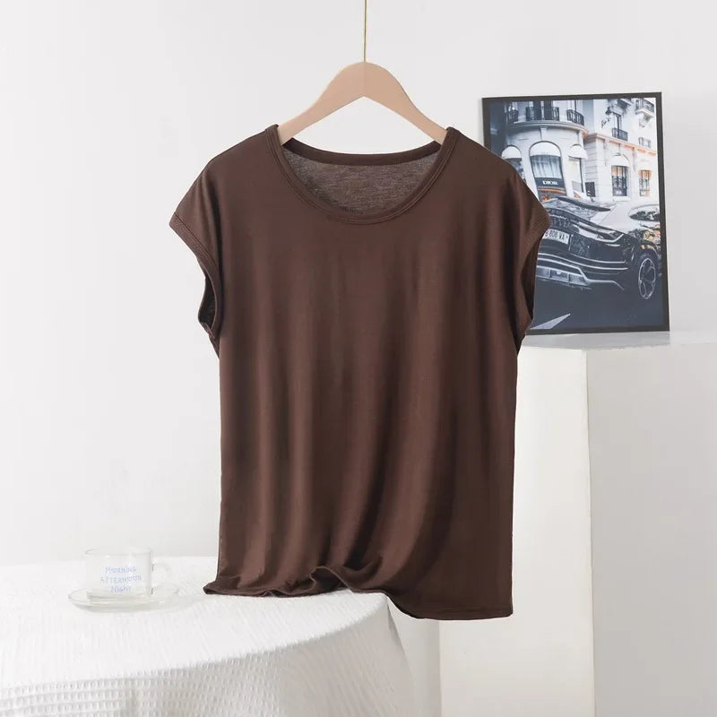 Stilla | Kvinders 3 8xl Modal Mode Designer Bluser T-Shirts (plus Størrelse)