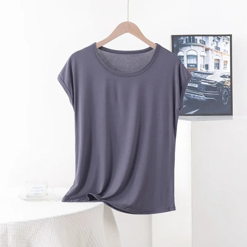 Stilla | Kvinders 3 8xl Modal Mode Designer Bluser T-Shirts (plus Størrelse)