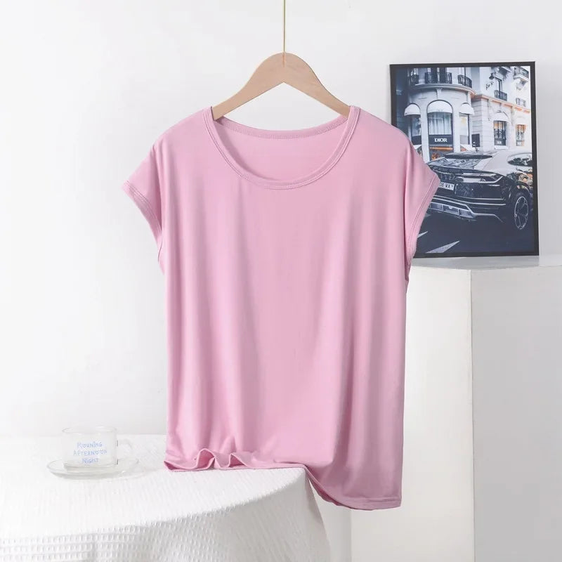 Stilla | Kvinders 3 8xl Modal Mode Designer Bluser T-Shirts (plus Størrelse)