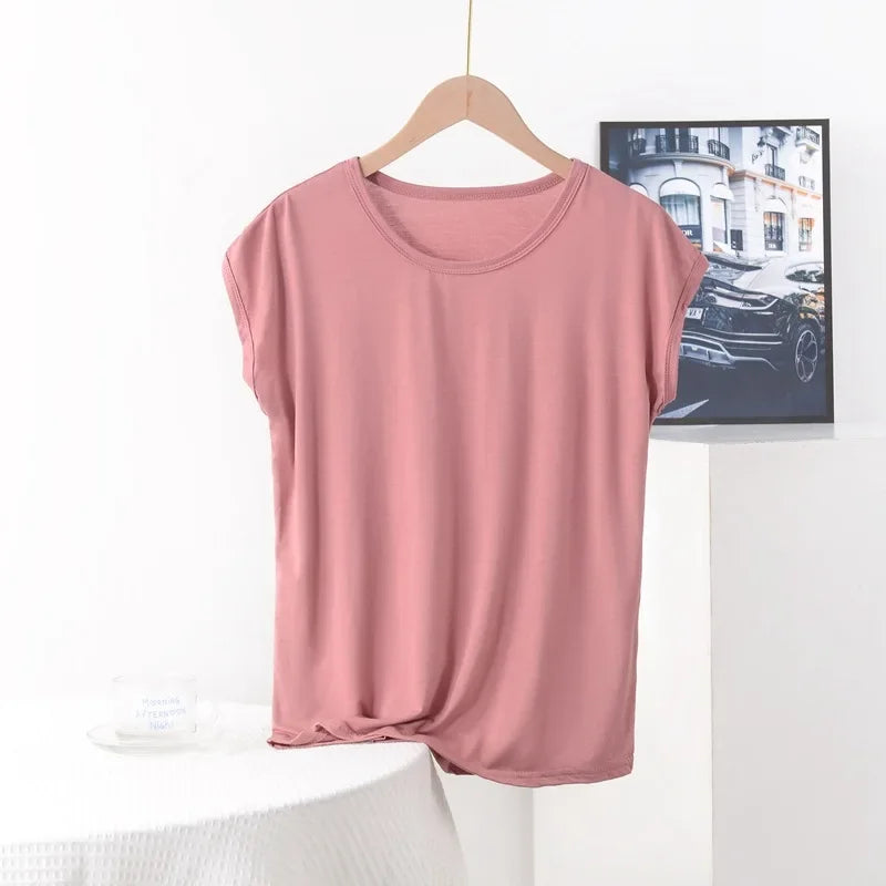 Stilla | Kvinders 3 8xl Modal Mode Designer Bluser T-Shirts (plus Størrelse)