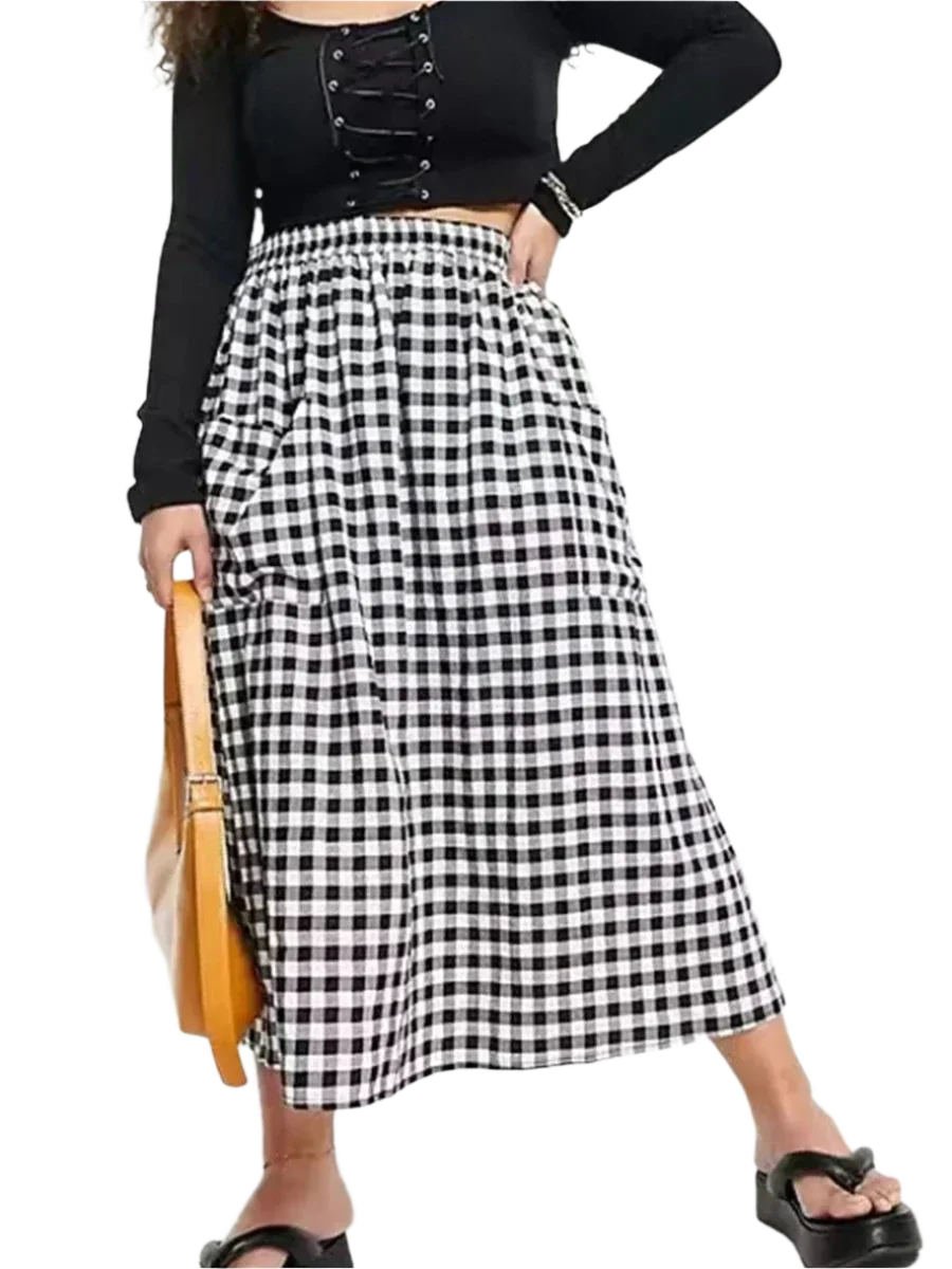Stilla | Kvinders A-Linje 2 8xl Ternet Mode Designer Midi Nederdele (plus Størrelse)