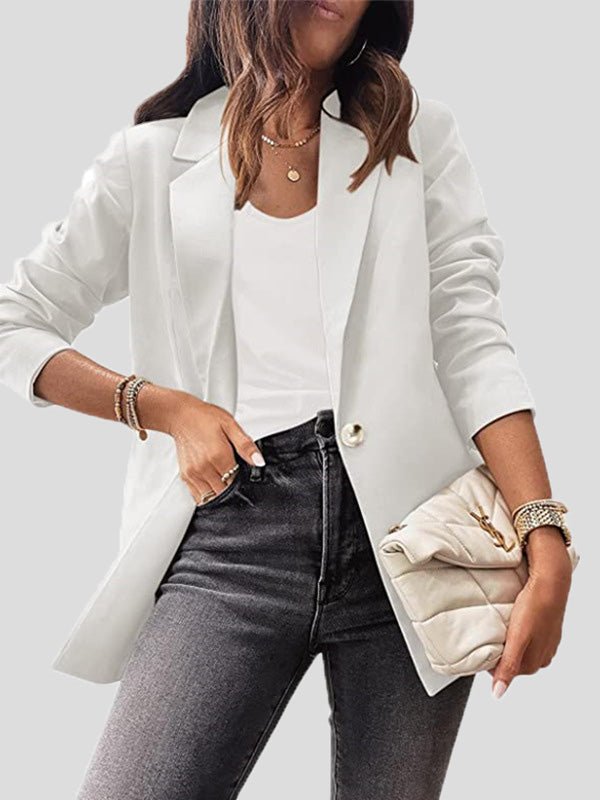 Stilla | Kvinders Blazere Afslappet Solid Krave Slank Fit Langærmet Blazer