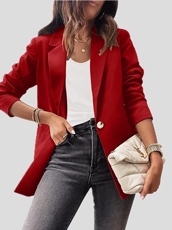 Stilla | Kvinders Blazere Afslappet Solid Krave Slank Fit Langærmet Blazer