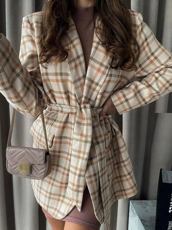 Stilla | Dameblazers Ternet Print Klap Tie Lange Ærmer Blazers