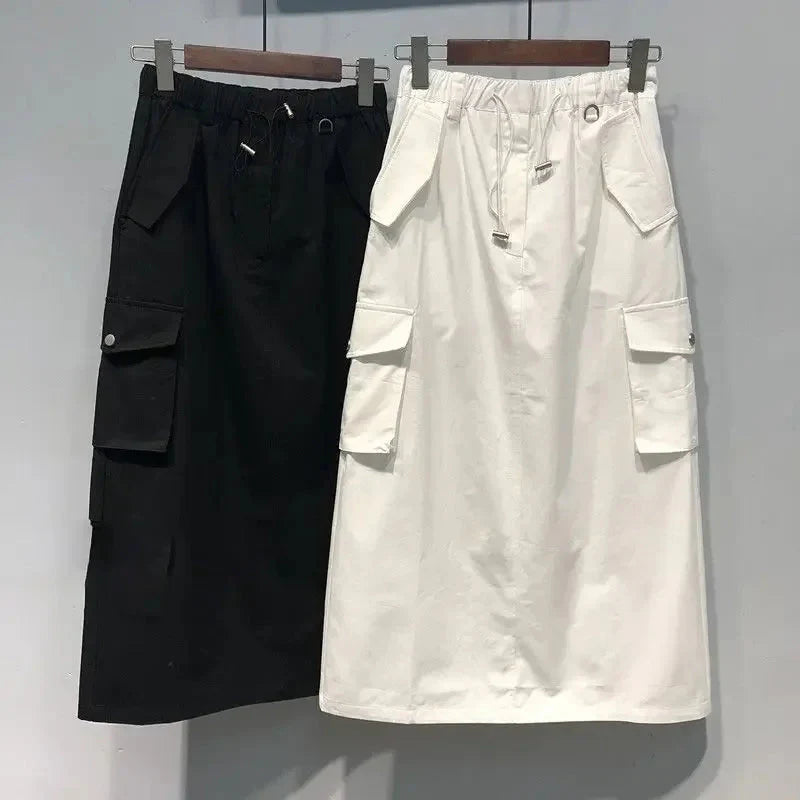 Stilla | Kvindernes Cargo Mode Designer 2 5xl Midi Nederdele (plus Størrelse)