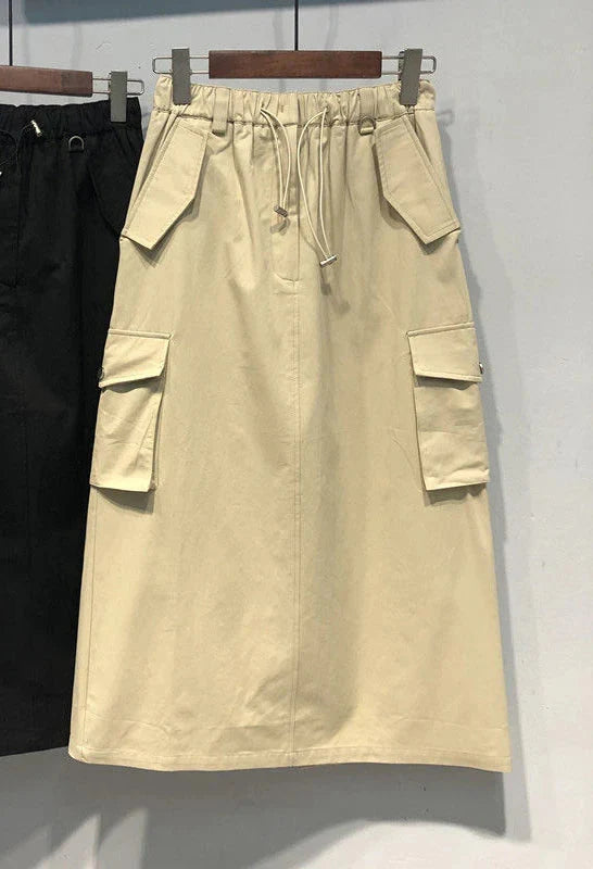 Stilla | Kvindernes Cargo Mode Designer 2 5xl Midi Nederdele (plus Størrelse)
