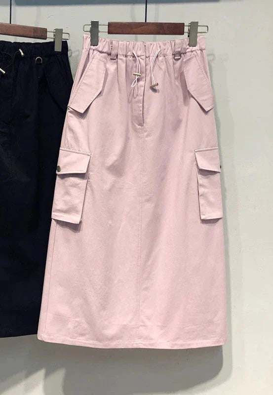 Stilla | Kvindernes Cargo Mode Designer 2 5xl Midi Nederdele (plus Størrelse)