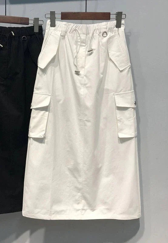 Stilla | Kvindernes Cargo Mode Designer 2 5xl Midi Nederdele (plus Størrelse)