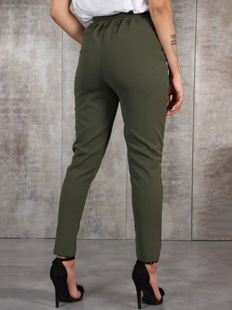 Stilla | Kvinders Chiffon Blyant Mode Designer Kontor Bukser